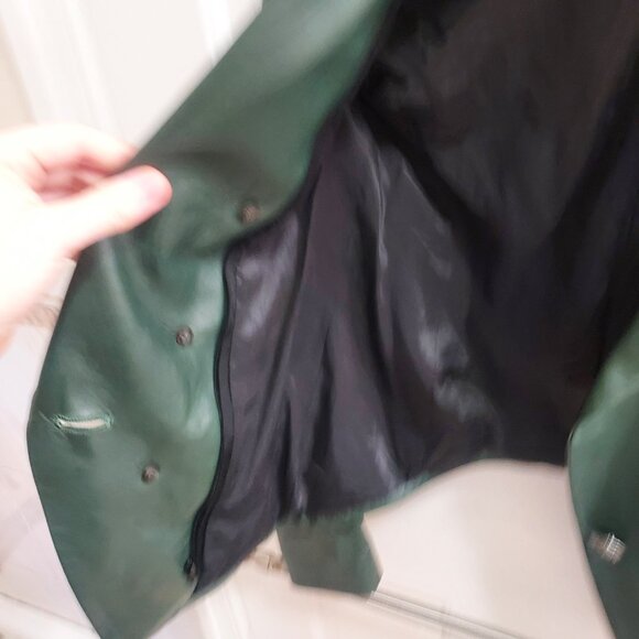 Veronica Beard Cooke Leather Green Jacket Blazer - Picture 11 of 11